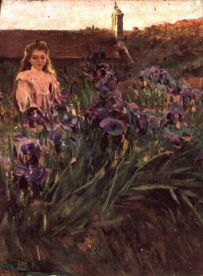 Flicka nära Eremitaget (olja på duk) av Antonio Utrillo I Viadera