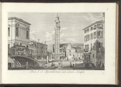 Utsikt över Campo dei Santi Apostoli te Venetië Område av St. S. Apostlar med deras tempel (titel på objekt) Gezichten op bugemenen en pleinen in Venetië (serietitel) De mer kända vyerna över staden Venedig, från Antoniuskanalens 38 paneler, tryckta i mäss av Antonio Visentini