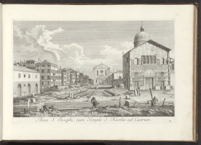 Utsikt över Chiesa di San Giuseppe di Castello te Venetië Området St. Joseph, med St. Nicholas tempel vid slottet (titel på objektet) Gezichten op bugemenen en pleinen in Venetië (serietitel) Mer berömda vyer över staden Venedig, från Antoniuskanalens måln av Antonio Visentini