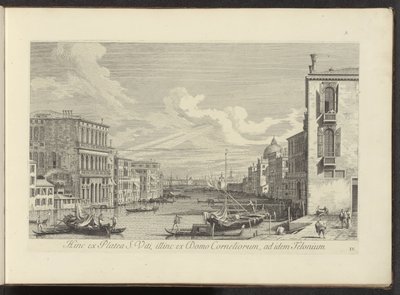Utsikt över Canal Grande en Campo San Vio te Venetië På denna sida från St. Vitus gata, på andra sidan från Cornelius hus, till samma Telonium (titel på objektet) Den mest kända utsikten över staden Venedig, från Antoniuskanalens 38:e panel, tryckt i mässi av Antonio Visentini