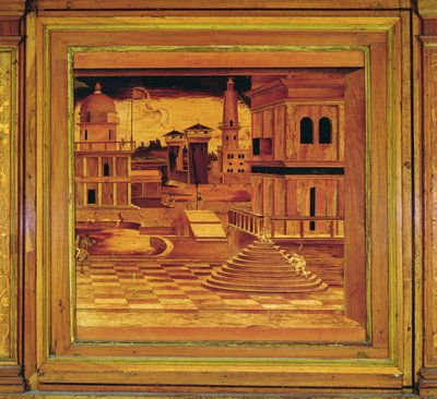 Marquetry Panel från Grotta av Isabella d