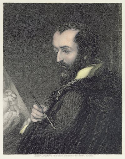 Självporträtt, graverad av Henry Meyer (1782-1847) pub. av William Mackenzie av Antonio da Correggio