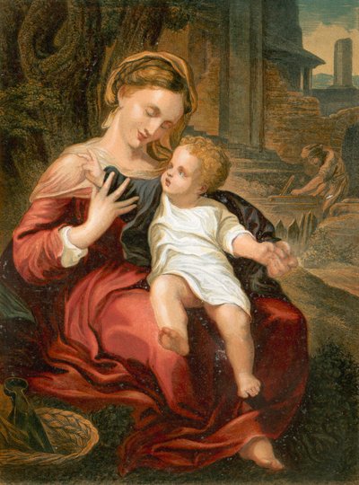 Den heliga familjen av Antonio da Correggio