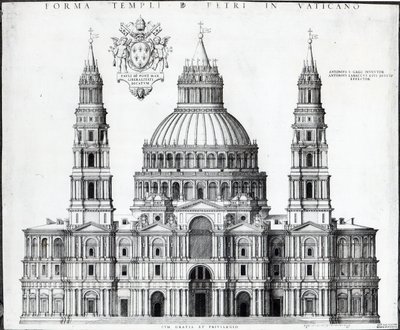 Plan för Peterskyrkan, Rom, 1539 av Antonio da Sangallo