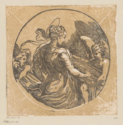 Sankta Cecilia musikern av Antonio da Trento (possibly)
