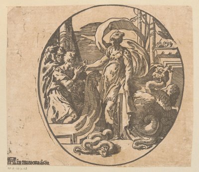 Odysseus på Circes ö av Antonio da Trento (possibly)