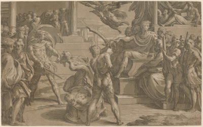 De heliga Petrus och Paulus martyrskap [recto], ca. 1530. av Antonio da Trento