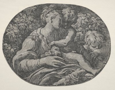 Jungfru och barn med St. John av Antonio da Trento