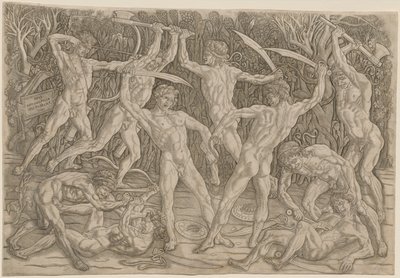 Battle of the Nudes, 1470-80-talen. av Antonio Pollaiuolo