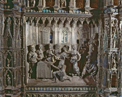 Herodes högtid, med Salomes dans, Argentos altare, 1478 (silver) av Antonio di Salvi