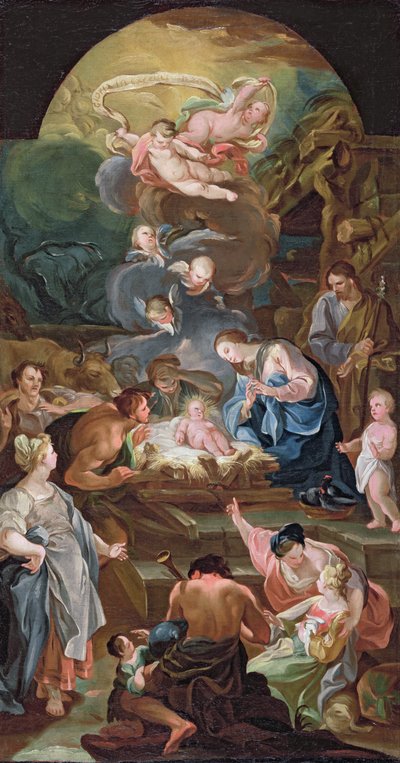 Tillbedjan av herdarna, mitten av 1700-talet (se 200956) av Antonio the Elder Gonzalez Velazquez