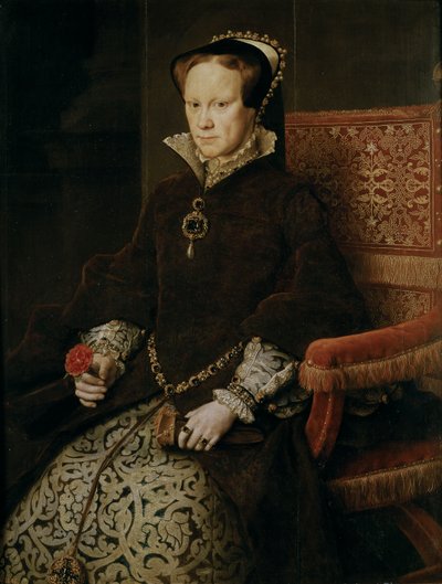 Drottning Mary Tudor, drottning av England, andra hustru till Filip II. av Antonis Mor