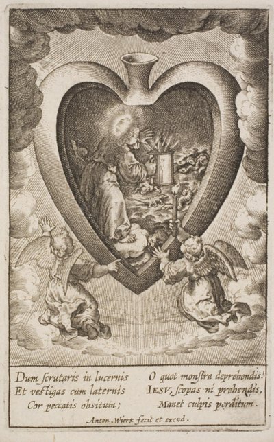 Heligt hjärta för Jesu älskare av Antonius Wierix