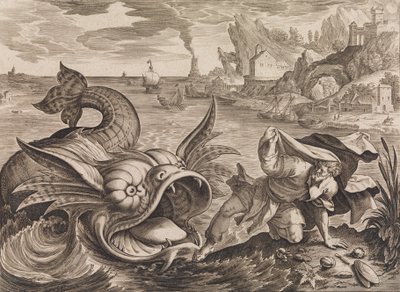 Jonah Cast on Shore by the Fish, ca. 1585 av Antonius Wierix