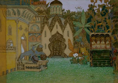 Scenografi för operan The Legend of the Invisible City of Kitezh and the Maiden Fevronia av N. Rimsky-Korsakov, 1907 av Apollinari Mikhailovich Vasnetsov