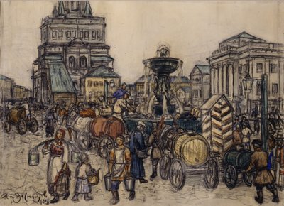 Fontänen på Sukharevskaya-torget på 1800-talet, 1921 av Apollinari Mikhailovich Vasnetsov