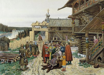 Domstol för en feodal rysk prins, 1908. av Appolinari Mikhaylovich Vasnetsov