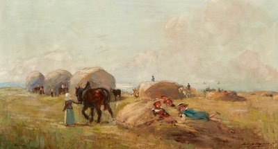 Höslagning (olja på duk) av Archibald Kay
