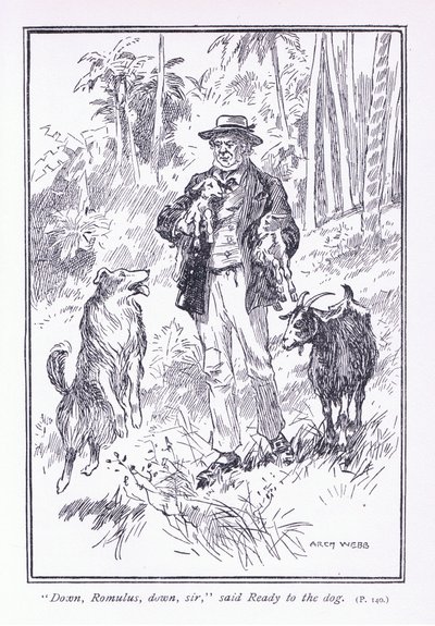 Ner Romulus, nere sir, sa Redo till hunden, 1900-talet av Archibald Webb