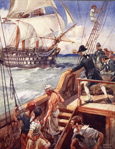 Vår kapten hyllade fransmannen "Ho!", från Ballads of Famous Fights, första upplagan, 1920 av Archibald Webb