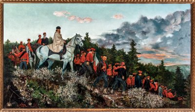 Slaget vid Mentana utkämpades den 3 november 1867 (olja på duk av Archimede Tranzi