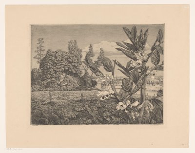 Landskap med blommor av Arend Hendriks (signed by artist)