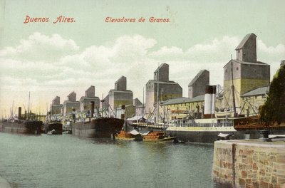 Spannmålshissar, Buenos Aires, Argentina (färgad bild) av Argentinian Photographer
