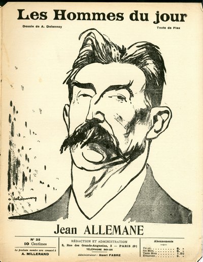 Omslag till "" The Men of the Day "", Satirical in B & W av Aristide Delannoy