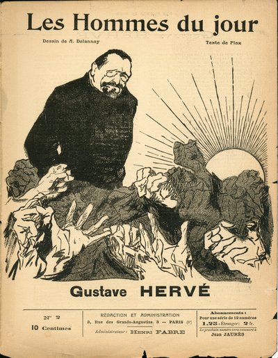 Omslag till "" The Men of the day "", nummer 2, Satirical in B & W av Aristide Delannoy