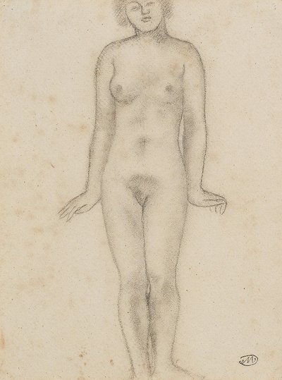 Aristide Maillol Studie till den centrala skulpturen av de tre nymferna av Aristide Maillol