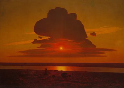 Röd solnedgång på Dnepr, 1905-8. av Arkhip Ivanovich Kuindzhi