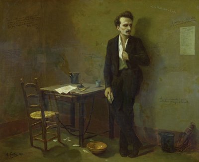 Henri Rochefort (1831-1913) i Mazas fängelse, 1871 av Armand Desire Gautier