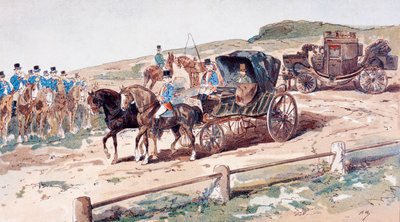 En postillion monterad på en vagnhäst, 1800-talet, 1886 av Armand Jean Heins