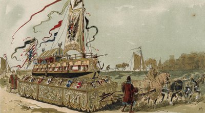 Pråm på Brygge-Gent-kanalen, spanska Nederländerna, 1500-talet av Armand Jean Heins