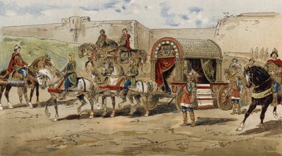 Transport av en frankisk prins av Karl den Stores tid, 900-talet av Armand Jean Heins
