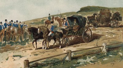 Postilioner, vagn och postvagn, Nederländerna, 1800-talet av Armand Jean Heins