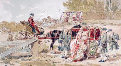 Rich Lady går in i en sedanstol av Armand Jean Heins