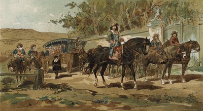 Postkärra och eskort, Spanska Nederländerna, början av 1600-talet av Armand Jean Heins