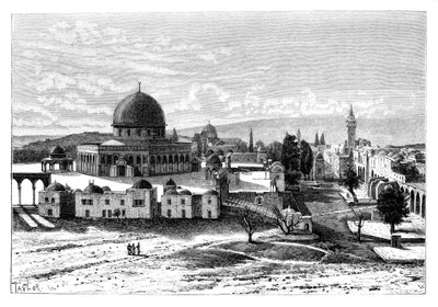 Omarsmoskén, Jerusalem, Israel, 1895. av Armand Kohl