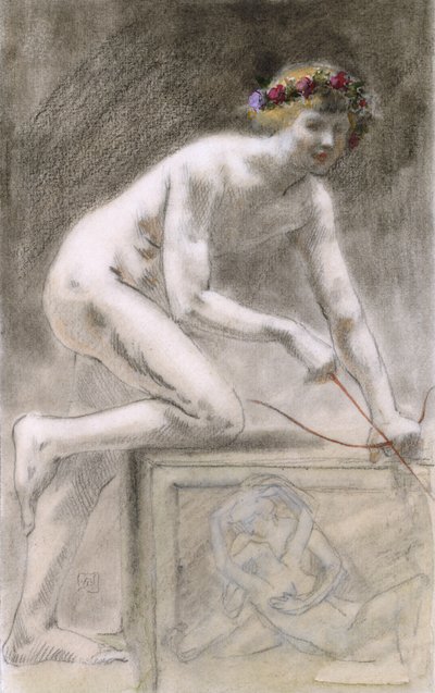 Eros (kol på papper) av Armand Rassenfosse
