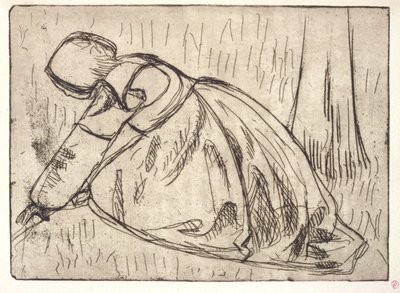 La Glaneuse (Gleaner) (etsning) av Armand Séguin
