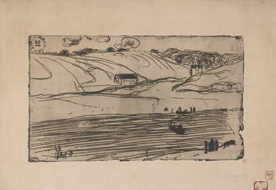La Peche (Fiske) 1893 (etsning och roulette) av Armand Séguin