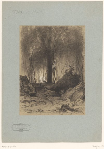 Skogsutsikt med stenblock Landskap med byar och skog (serietitel) Le village et les bois (serietitel på objekt) av Armand Theophile Cassagne
