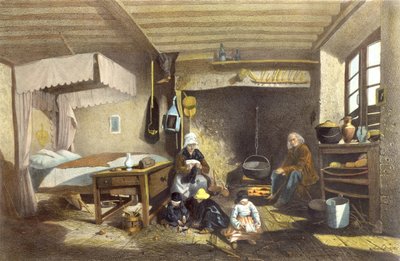 Interiör i ett hus i Royat av Armand Theophile Cassagne