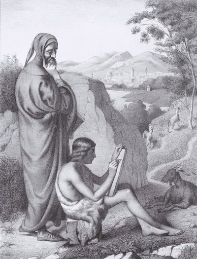 Giotto och Cimabue, från L