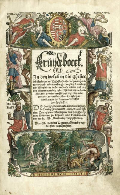 Dodoens Cruijdeboeck med föreställningar av växter av Arnaud Nicolaï
