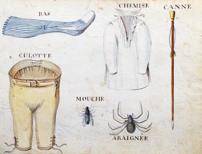 Illustrationer från "A French Alphabet Book of 1814", pub. av Charles Plante Fine Arts, 1814 av Arnaud de Beauregard