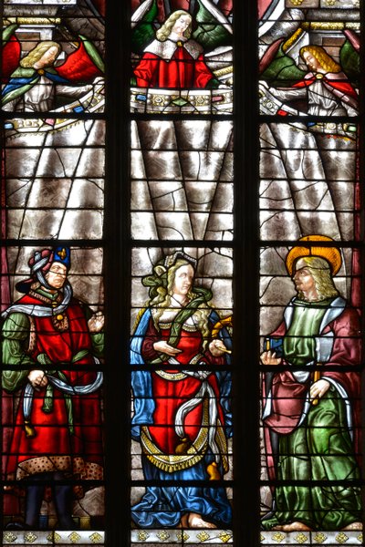 Profeten Daniel, Sibylle Cimmerienne och Saint Matthew the Evangelist - Målat glas i kapellet Saint Louis, Arnaud de Moles (1470-1520) färdigställd 1513 - Cathedrale Sainte Marie d