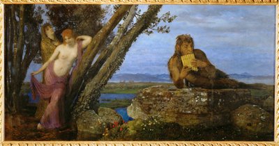 Fruehlingsabend - Kväll på våren ... (målning på trä) av Arnold Böcklin