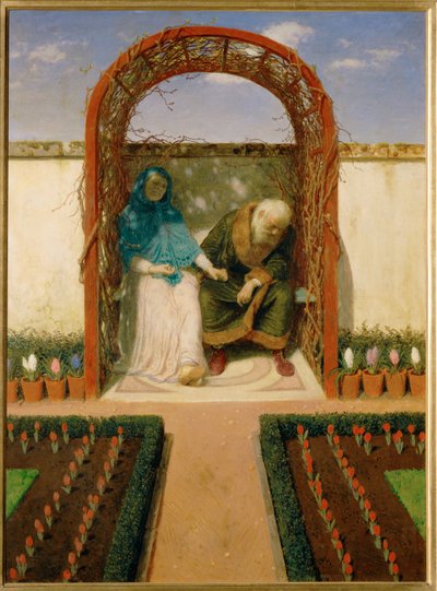 In der Gartenlaube - I lustgården ... (målning på duk) av Arnold Böcklin